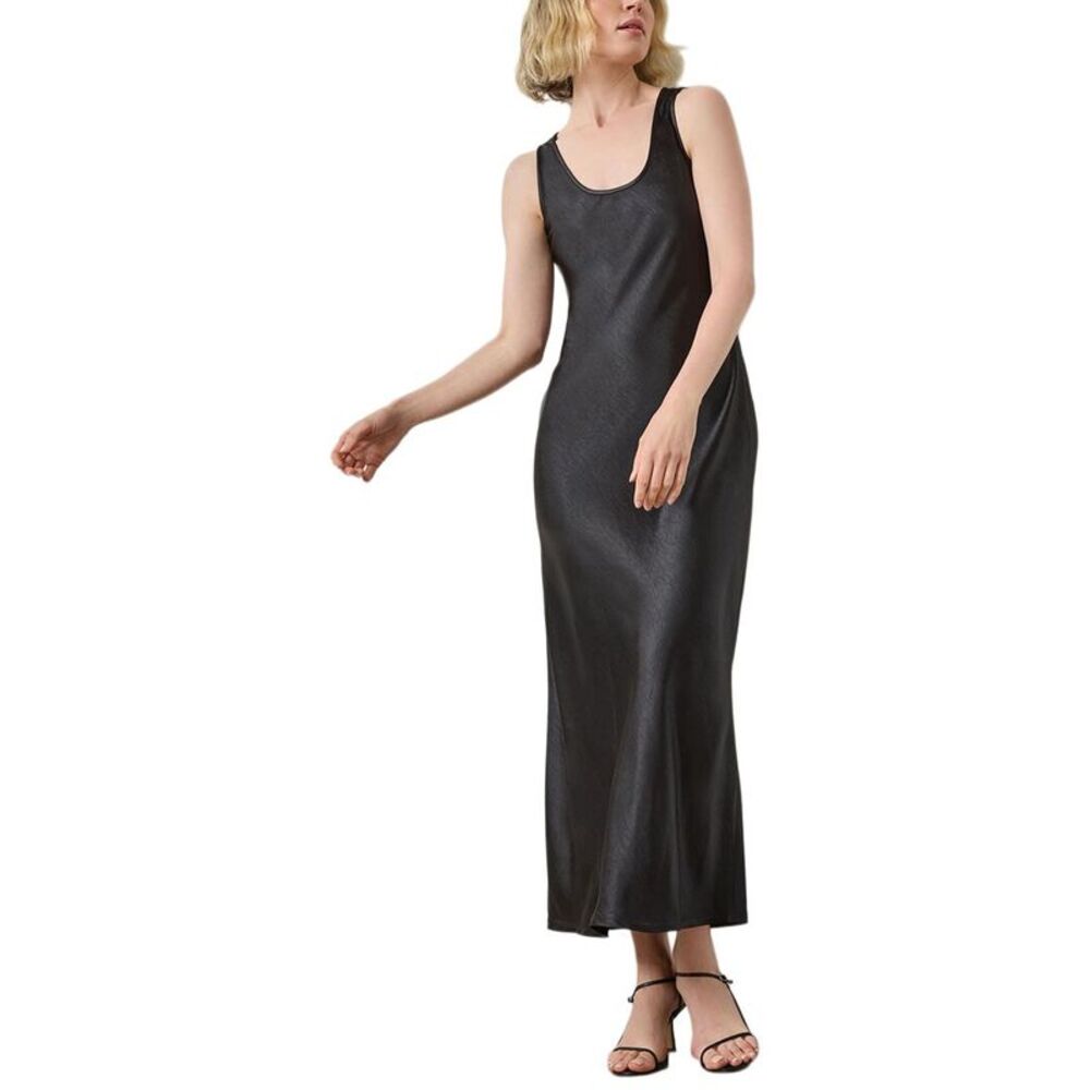 Lilla P Womens Satin Bias Maxi Dress